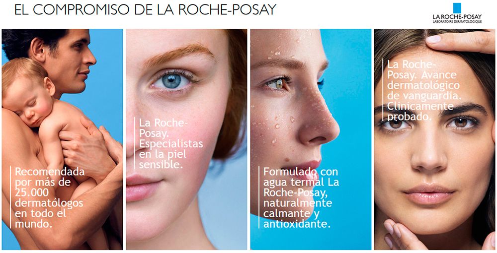 Distintas imágenes que caracterizan al laboratorio dermatológico La Roche-Posay